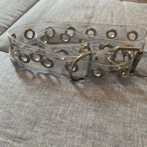 Transparent Belt with silver grommet and buckle